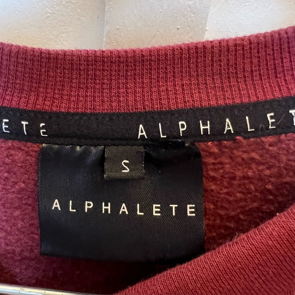 Alphalete Women Maroon Sweatshirt Crewneck Sz Small Pullover Athleisure Gym Cozy - Picture 4 of 7
